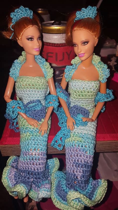 Pingl Par Maminette Maminette Sur B Barbie Jolie Robe Longue Au Crochet