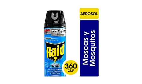 Raid Insecticida Original Mata Moscas Y Mosquitos En Aerosol 360cc Distribuidor Mm