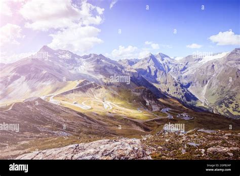 Mountain Range in the Alps Großglockner and the High Alpine Road in