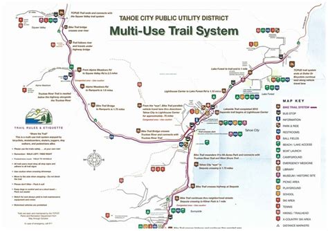 Ca South Lake Tahoe Bike Trails Map Bike Trails Lake Tahoe