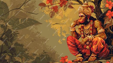 Premium Photo | Drawing of the Hindu god Hanuman Illustration for ...