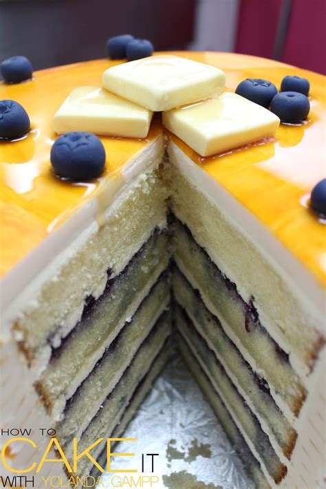 Vanilla Cake With Maple Infused Buttercream And Blueberry Jam Wrapped