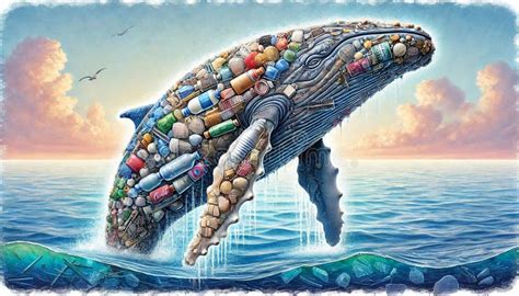 Whale Made Of Plastic Waste In Ocean Stunning Digital Art Highlighting