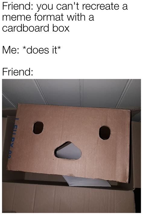 Surprised Cardboard Box Face Rmemes