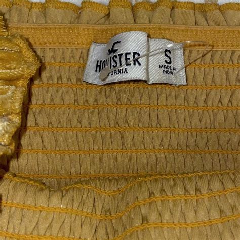 Yellow Velvet Boob Tube Top Hollister Size Depop