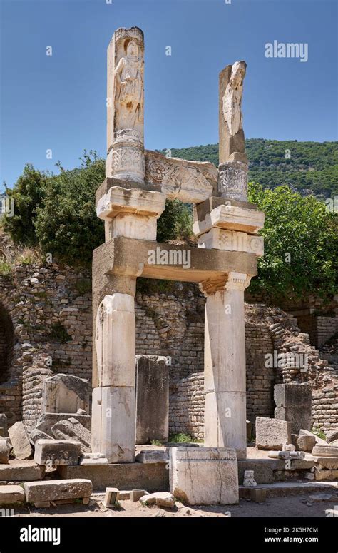 Temple Of Domitian In Ephesus Archaeological Site Selcuk Turkey Stock