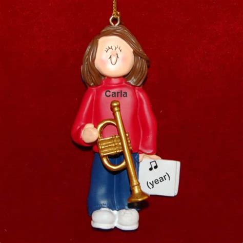 Personalized Trumpet Christmas Ornament Virtuoso Brunette Female Etsy