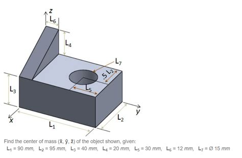 Solved Rina The Center Or Mass X Y Z O Ine Object Snown Chegg