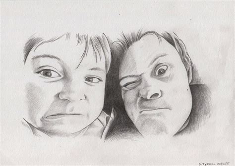 Pencil Sketch Of Father And Son