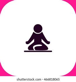 Person Silhouette Meditation Posture Spa Red Stock Vector Royalty Free