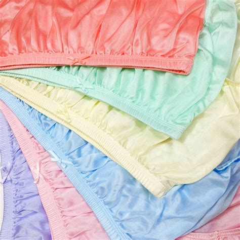 X Vintage Nylon Panties Bikini Underwear Granny Sheer Gusset Mushroom Size L Ne Ebay