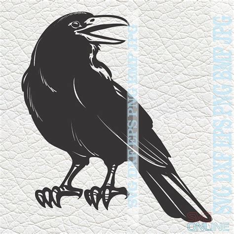 Black Raven SVG Dxf Png Clipart Vector Cricut Cut Cutting Cnc Etsy