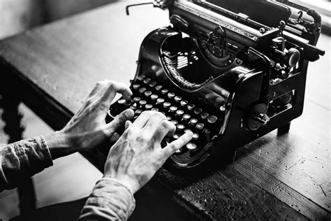 Typing Vintage Typewriter B&W Royalty Free Photo