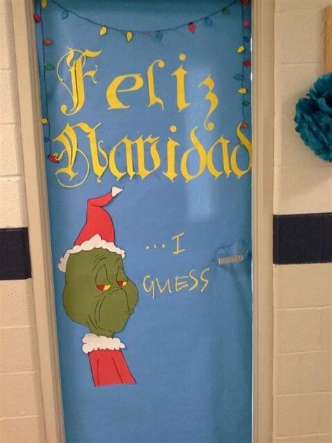 Pin By R F On Christmas Door Spanish Classroom Door Spanish Classroom Christmas Classroom Door