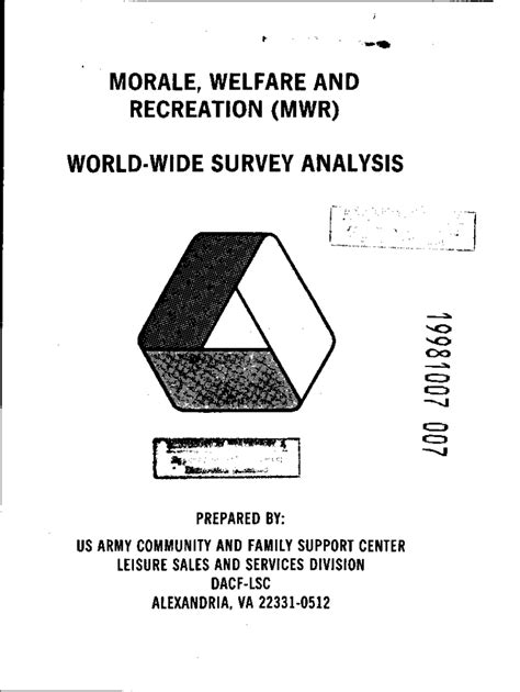 Fillable Online Morale Welfare And Recreation MWR World Wide Survey