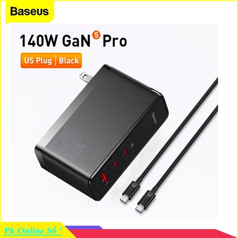 Bộ Sạc Nhanh Baseus GaN5 Pro 140W 1 USB 2 Type C PD3 1 dành cho máy