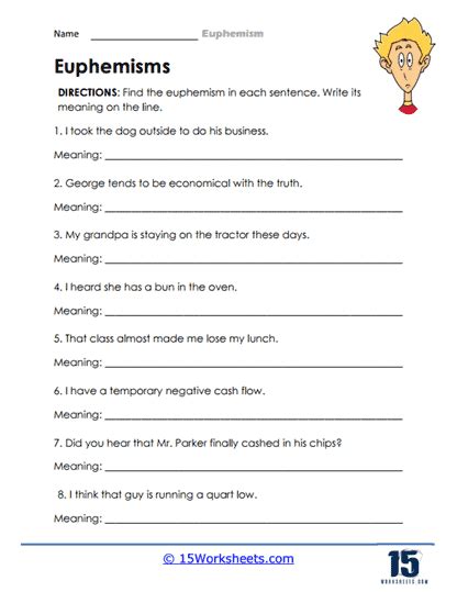 Euphemism Worksheets 15