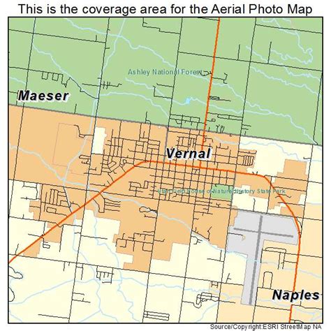 Aerial Photography Map of Vernal, UT Utah