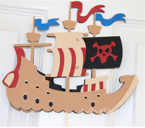 Pirate Ship Cake Topper Pirate Birthday Party Pirate Party