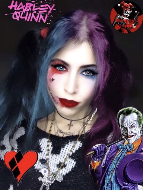 Fashion Black Harley Quinn Halloween Face Makeup Community Lady