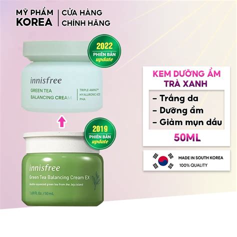 Kem dưỡng ẩm trà xanh dưỡng trắng da chống lão hóa da Innisfree Green