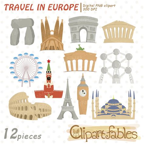 Europe Landmarks Clipart