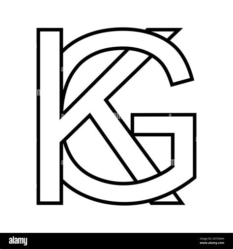 Logo Sign Kg Gk Icon Double Letters Logotype G K Stock Vector Image