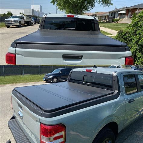 4 6FT For 2022 2024 Ford Maverick Hard Tri Fold Tonneau Cover Truck Bed