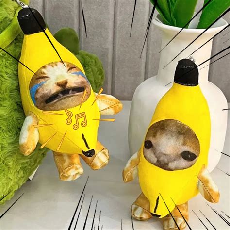 2023 Crying Banana Cat Plush Pendant Cute Banana Cat Doll With Sound