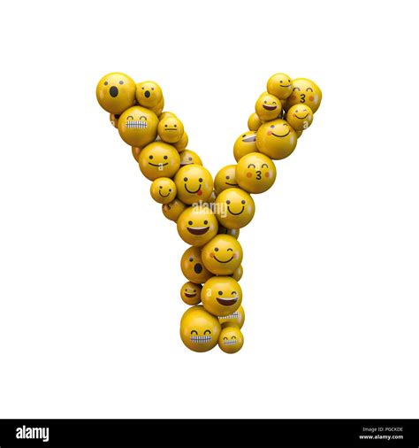 Letter Y emoji character font. 3D Rendering Stock Photo - Alamy