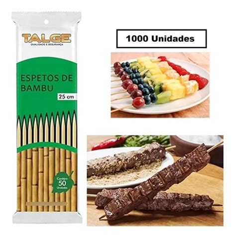 1000 Palitos De Bambu Espeto Para Churrasco 25cm Parcelamento Sem Juros