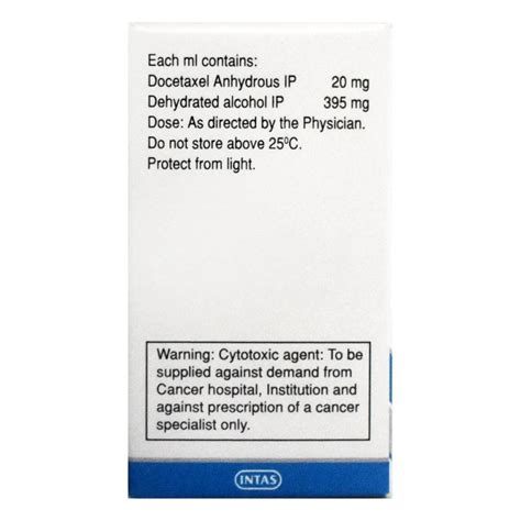 Intas Docetaxel Concentrate Inj IP Taxocare 120 Mg Storage In Cool