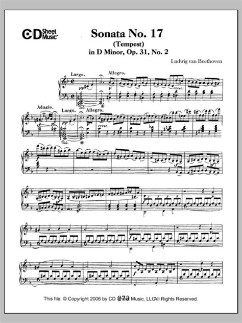 Sonata No In D Minor Tempest Op No Sheet Music Direct