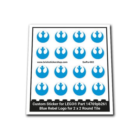 Custom Sticker - Blue Rebel Logo for 2 x 2 Round Tile - BrickStickerShop