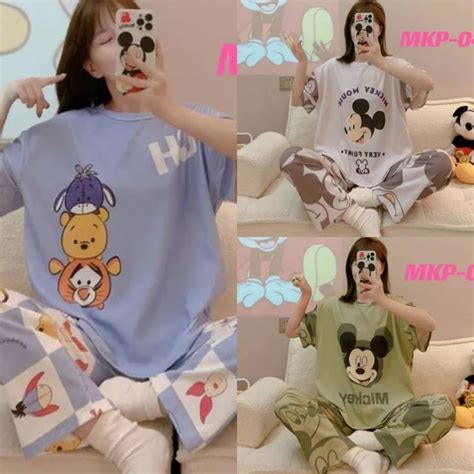 Winnie The Pooh Pajama Terno Set Sleepwear For Adult Pantulog Character