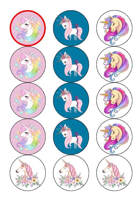 Unicorn Cupcake Toppers