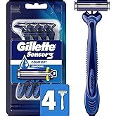 Amazon Gillette CustomPlus 3 Disposable Razor Sensitive 4 Count