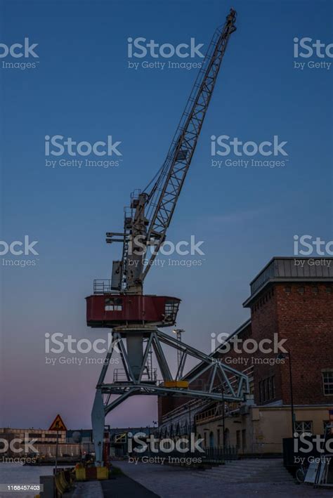 Old Cranes Docks Warehouses And Industrial Buildings At The Helsinki