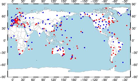 Geographical Distribution Of Gnss Stations From Mgex And Igs Networks Download Scientific