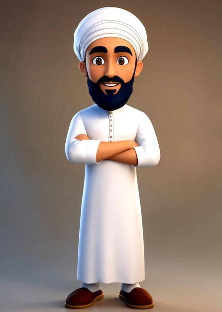 Premium Photo Cartoon 3d Smiling Arabic Man