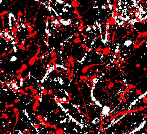 Black + White + Red Seamless Paint Splatter — drypdesigns