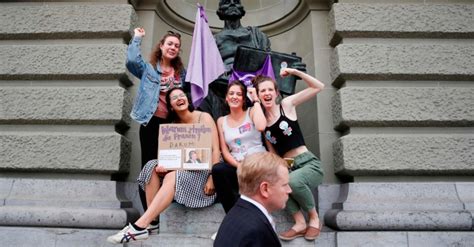 Swiss Women Strike For Equal Pay Against Gender Discrimination In