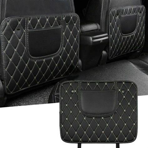 Durable Black Pu Leather Car Seat Anti Kick Pad With Waterproof Effect