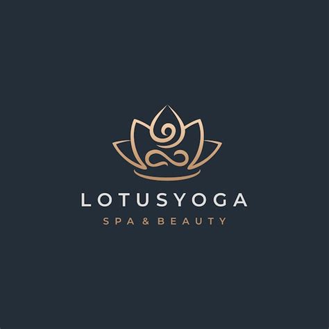 Premium Vector Golden Lotus Yoga Logo Design Vector