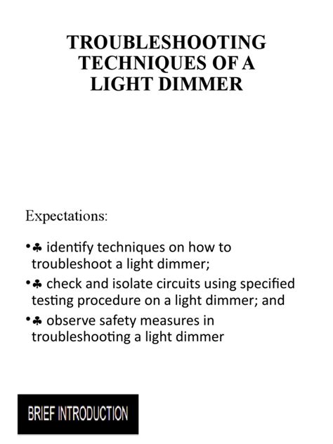 Troubleshooting Techniques of A Light Dimmer | PDF