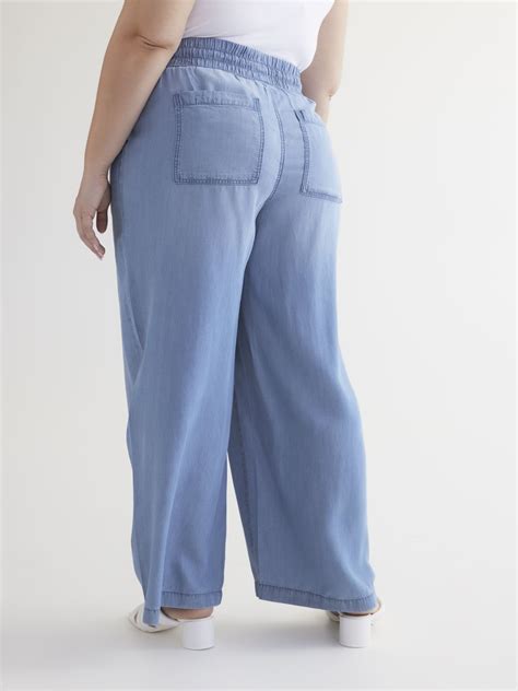 Pantalon Enfiler En Tencel Avec Jambe Vas E D Lav P Le D C Jeans