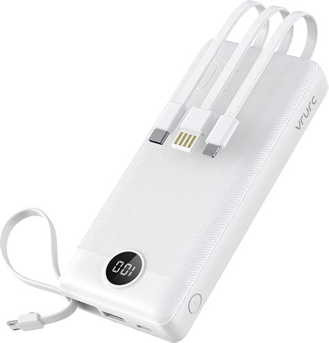 Vrurc Powerbank W Schnelles Aufladen Mah Power Bank Mit Kabel