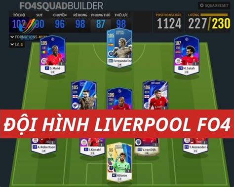 Cách Xây Dựng Đội Hình Liverpool Fo4 Mạnh Nhất Bạn Nên Biết