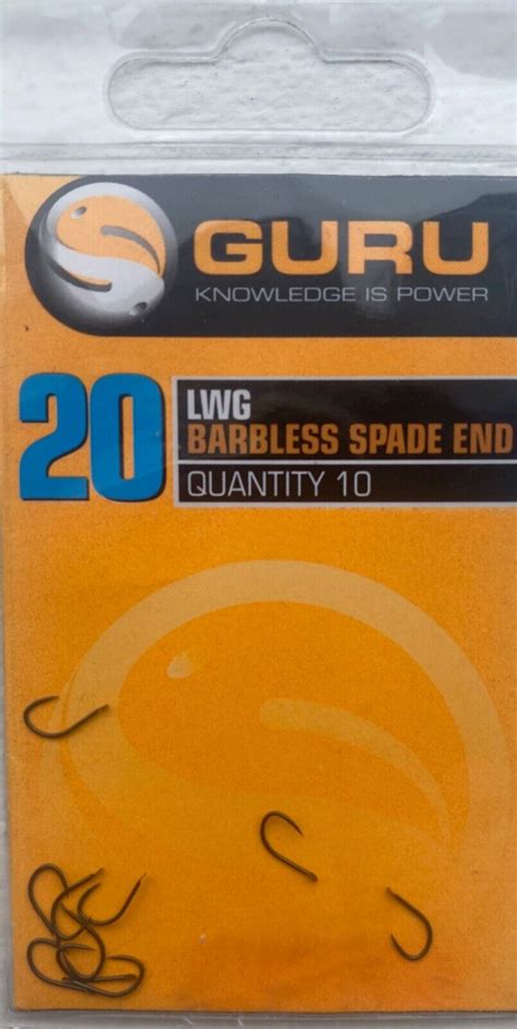 Guru Lwg Spade End Barbless Hooks Sizes For Pole Feeder Or