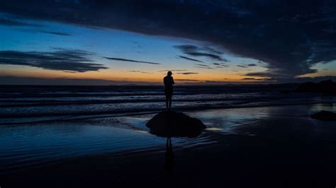 Silhouette Lonely Loneliness Sunset 4k HD Wallpaper